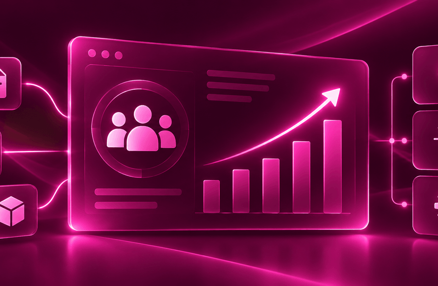 Sales Enablement — customer profile and rising revenue chart